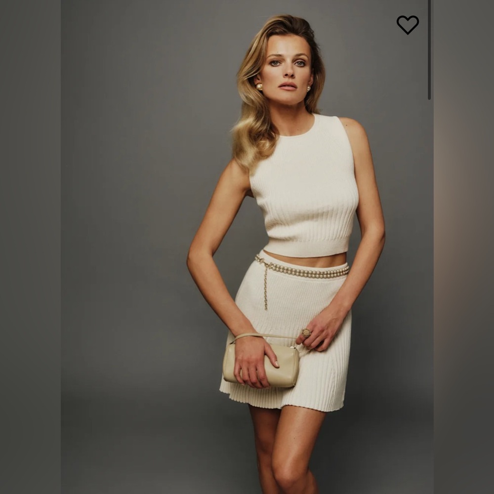 NWT Kate Cotton Knit Two Piece in Gossamer